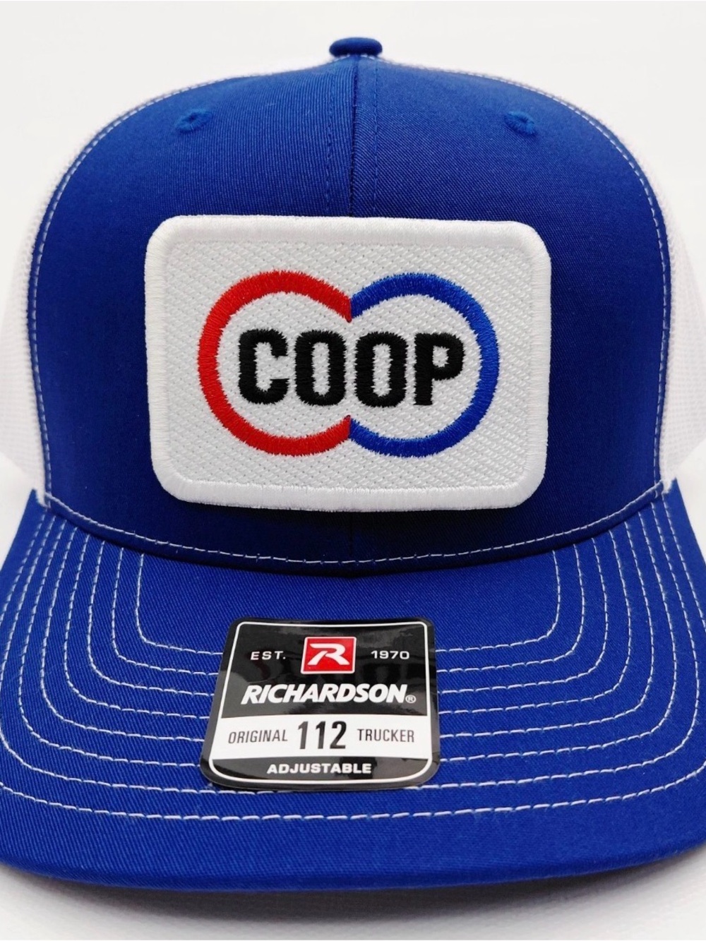 CO-OP Farm Ranch Embroidered Patch Richardson 112 Hat Cap Blue